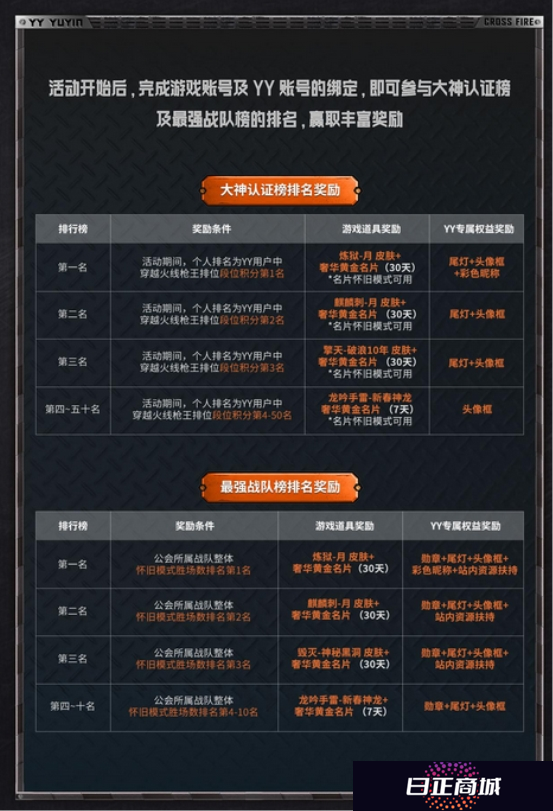 YY语音携手穿越火线推出五大活动 丰富奖励共庆怀旧模式上线